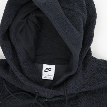 Nike Black Sherpa Fleece Pullover Hoodie for Men Size Small 100 Percent Polyester
