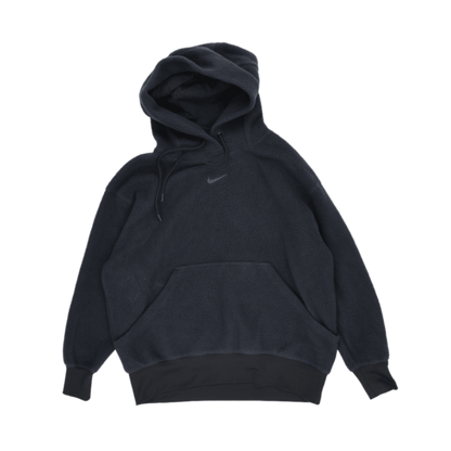 Nike Black Sherpa Fleece Pullover Hoodie for Men Size Small 100 Percent Polyester
