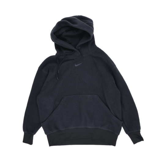 Nike Black Sherpa Fleece Pullover Hoodie for Men Size Small 100 Percent Polyester