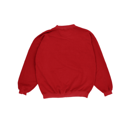 Naf Naf Vintage Red Crew Neck Sweatshirt Unisex Large Cotton Blend
