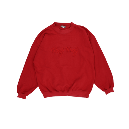 Naf Naf Vintage Red Crew Neck Sweatshirt Unisex Large Cotton Blend