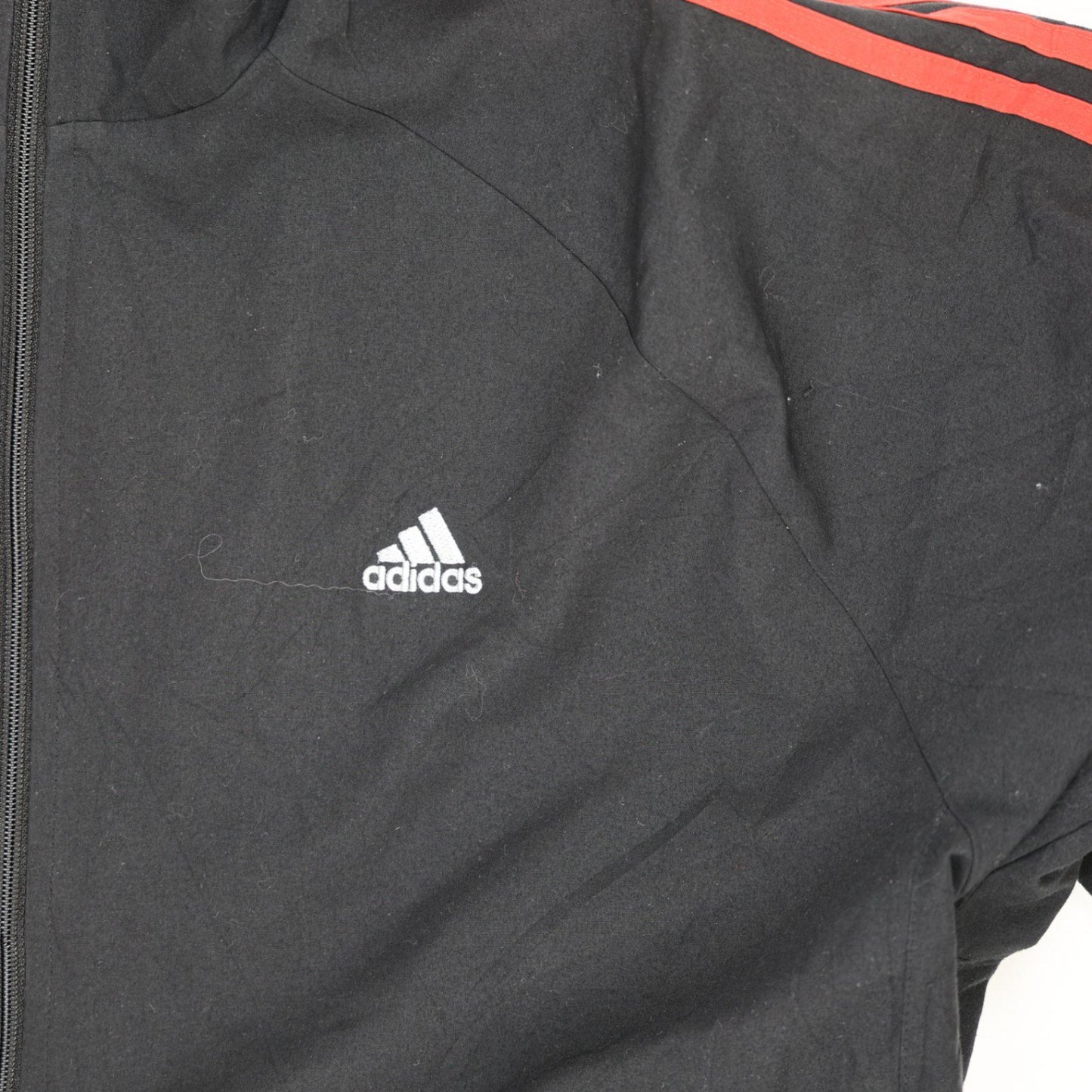 adidas Clima365 Black Track Jacket with Red Stripes for Men Size XL Polyester