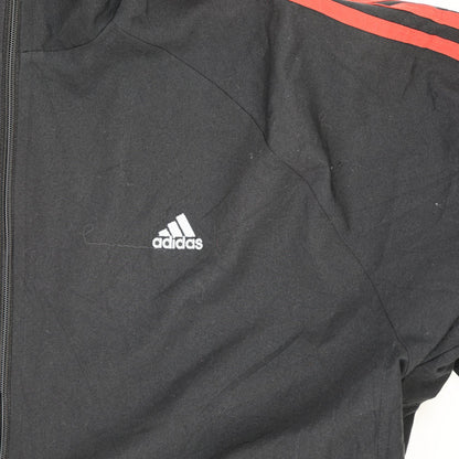 adidas Clima365 Black Track Jacket with Red Stripes for Men Size XL Polyester