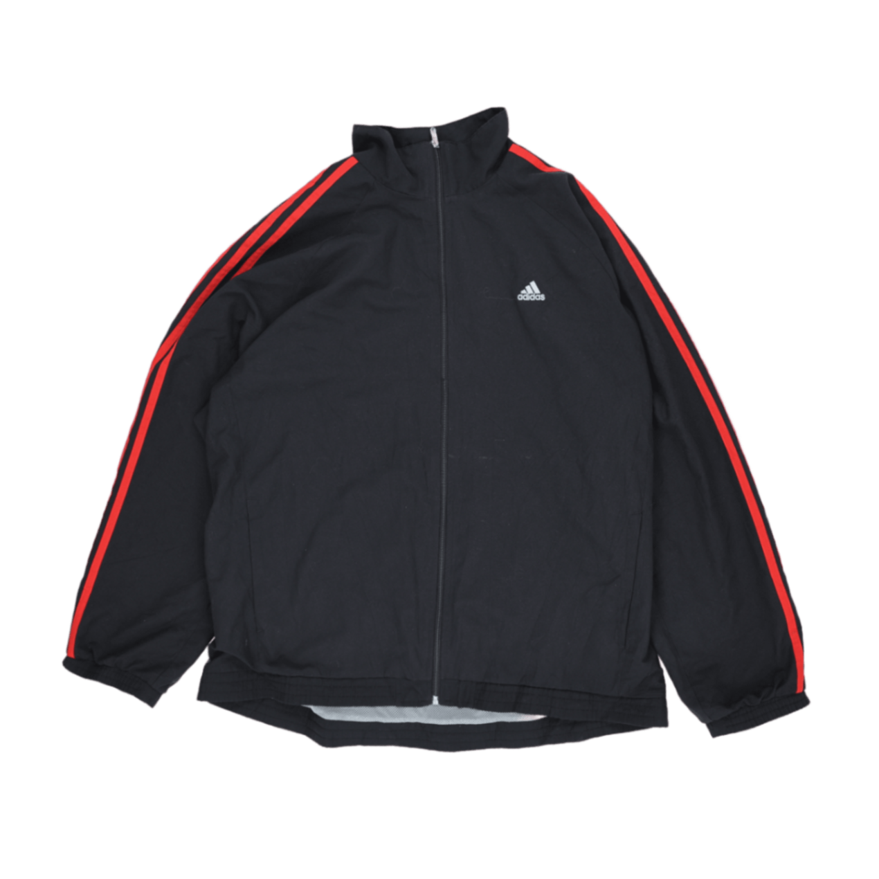 adidas Clima365 Black Track Jacket with Red Stripes for Men Size XL Polyester
