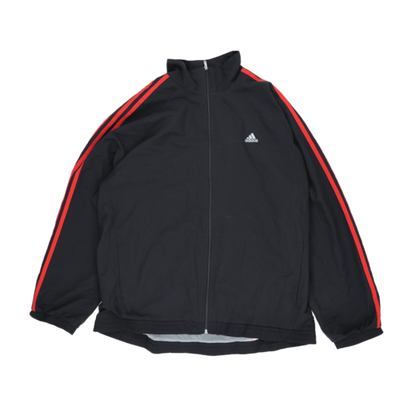 adidas Clima365 Black Track Jacket with Red Stripes for Men Size XL Polyester
