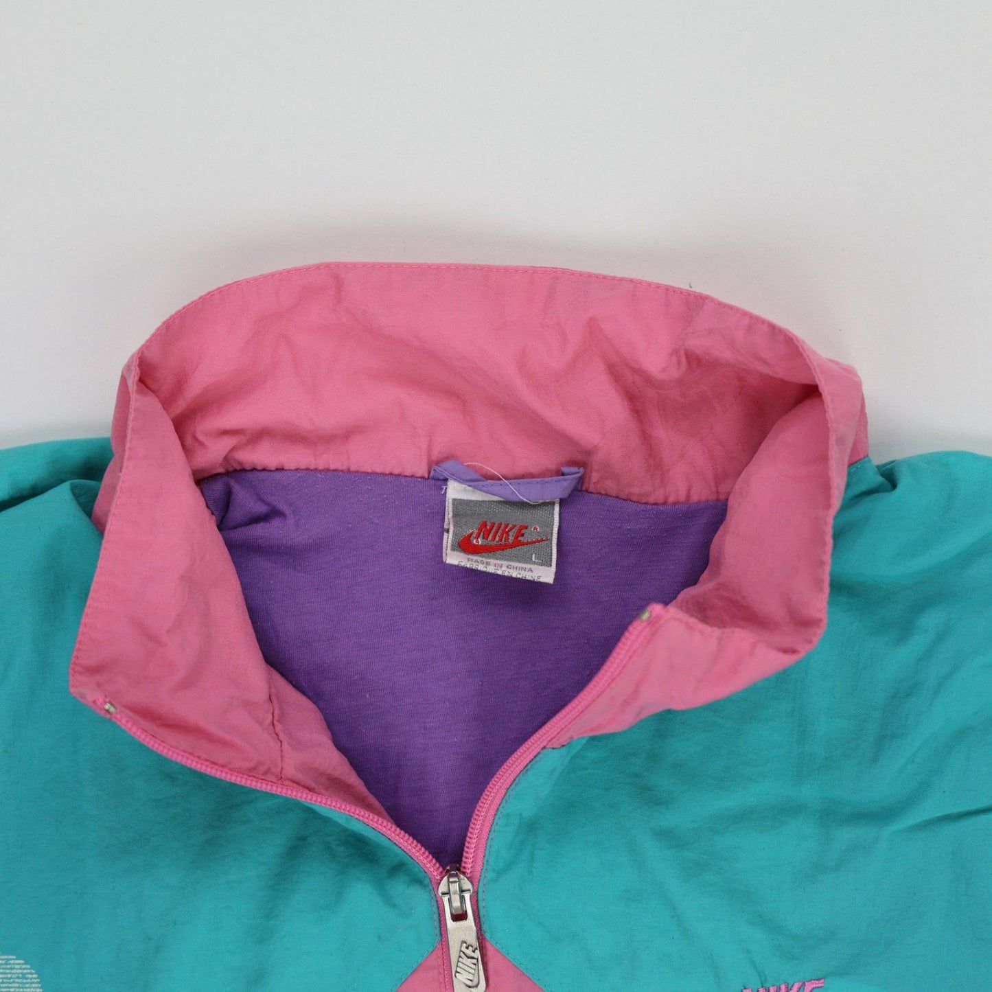 Nike Vintage 1992 Barcelona Colour Block Windbreaker Jacket Pink Teal Purple Size L Nylon