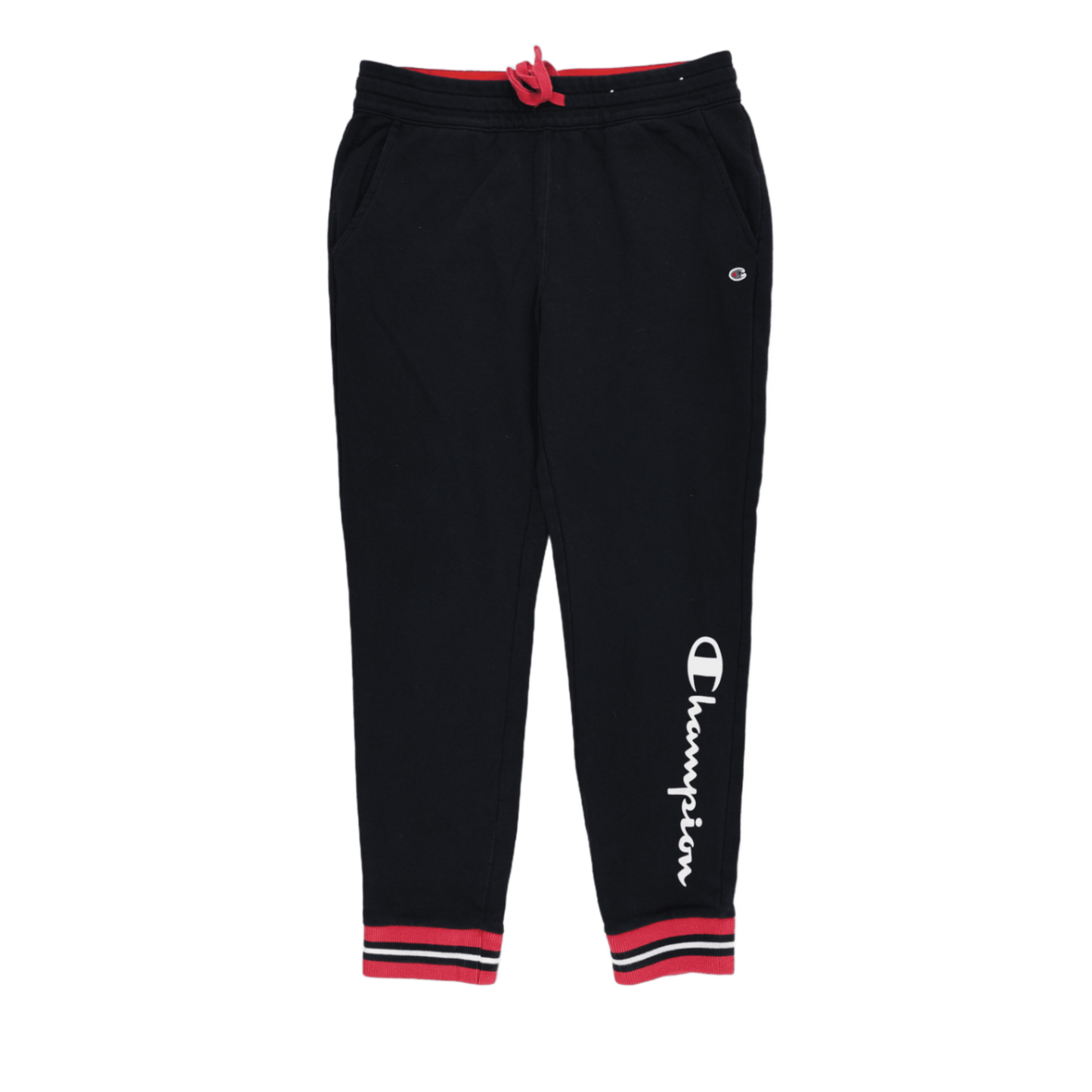 Champion Black Red Stripe Joggers Mens Medium Cotton Blend 76 cm Inseam 38 cm Waist