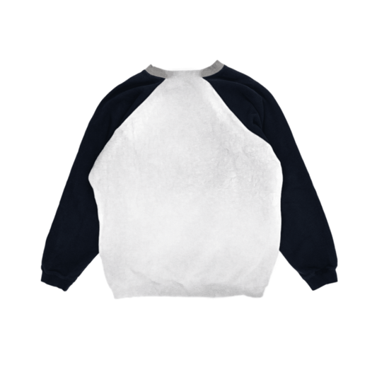 Naf Naf League Vintage XL Grey Navy Crew Neck Sweatshirt Cotton Blend Men's Activewear