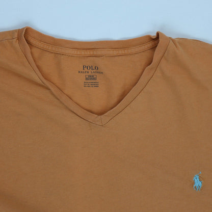 Polo Ralph Lauren Brown V Neck T Shirt 2X Big 100 Cotton