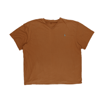 Polo Ralph Lauren Brown V Neck T Shirt 2X Big 100 Cotton
