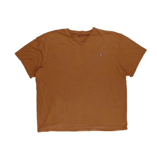 Polo Ralph Lauren Brown V Neck T Shirt 2X Big 100 Cotton