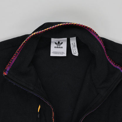 Adidas Originals Black Fleece Outdoor Jacket Size Large Vintage High Collar