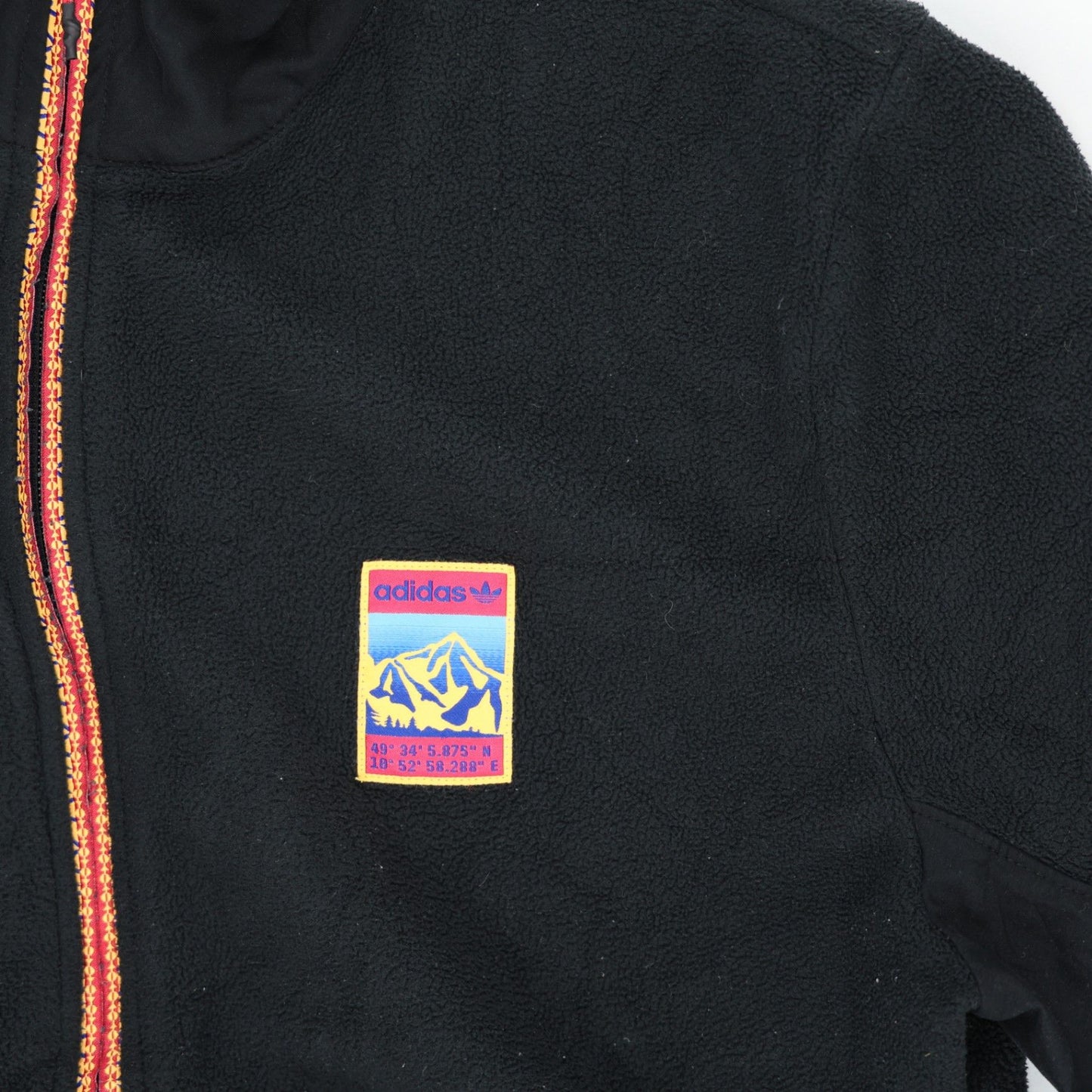 Adidas Originals Black Fleece Outdoor Jacket Size Large Vintage High Collar