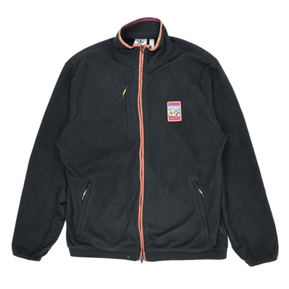 Adidas Originals Black Fleece Outdoor Jacket Size Large Vintage High Collar