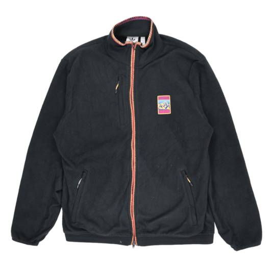 Adidas Originals Black Fleece Outdoor Jacket Size Large Vintage High Collar