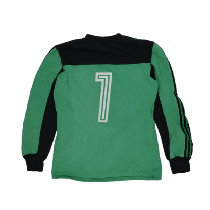 Adidas Vintage Goalkeeper Shirt Green Black Large Cotton Blend