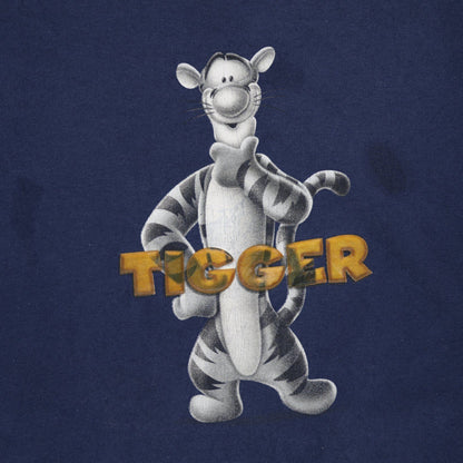 Disney Store Vintage Tigger Navy Pullover Sweatshirt Unisex Large Cotton Blend Crew Neck