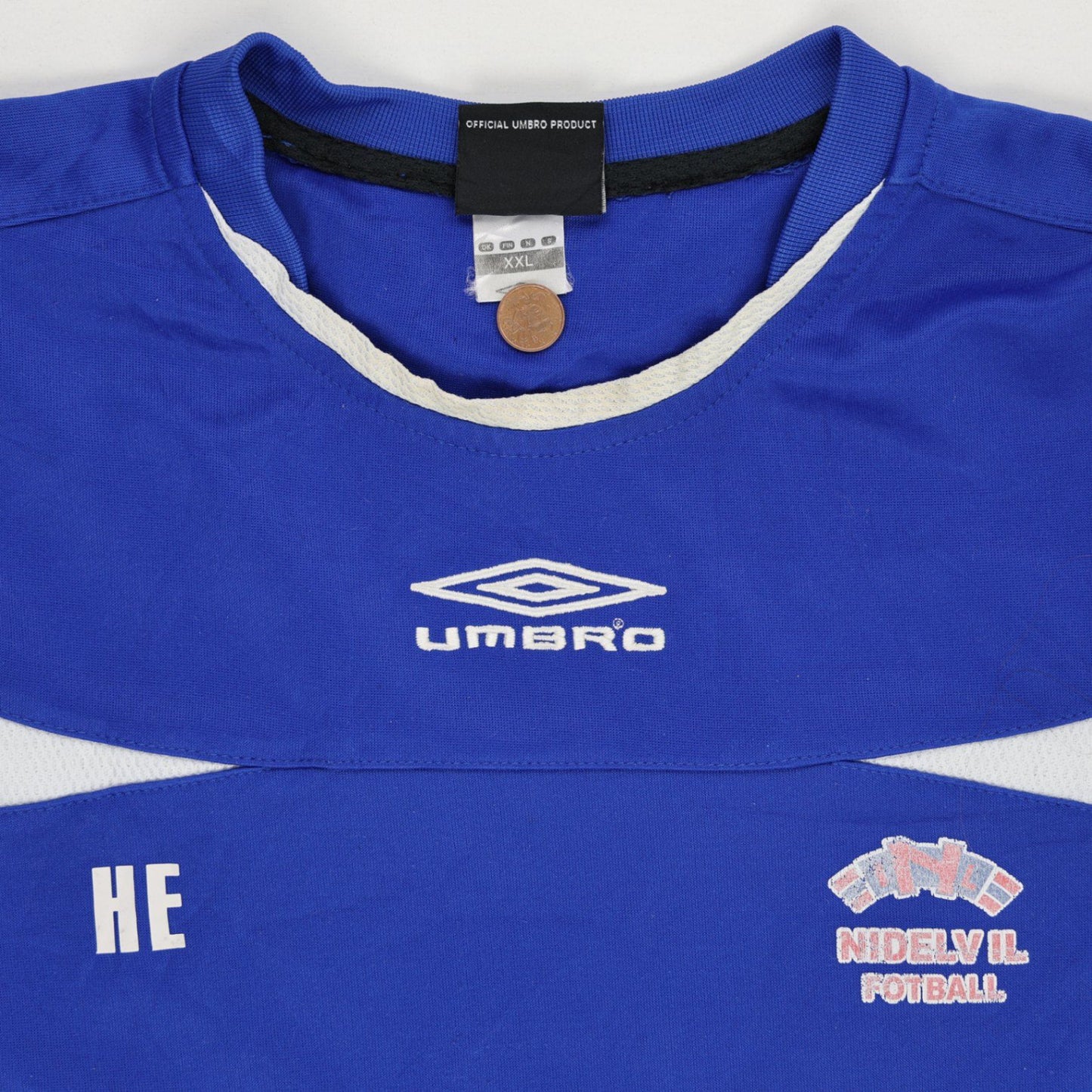 Umbro Nidelv IL Fotball Pullover Sweatshirt Blue XXL Polyester Blend Vintage