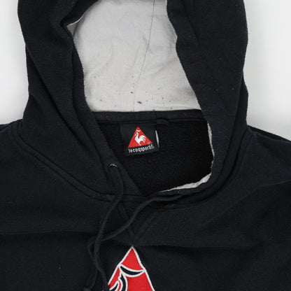 Le Coq Sportif Vintage Black Pullover Hoodie Men Large Cotton Blend