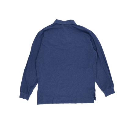 Ralph Lauren Long Sleeve Polo Shirt Blue Large 100 Percent Cotton