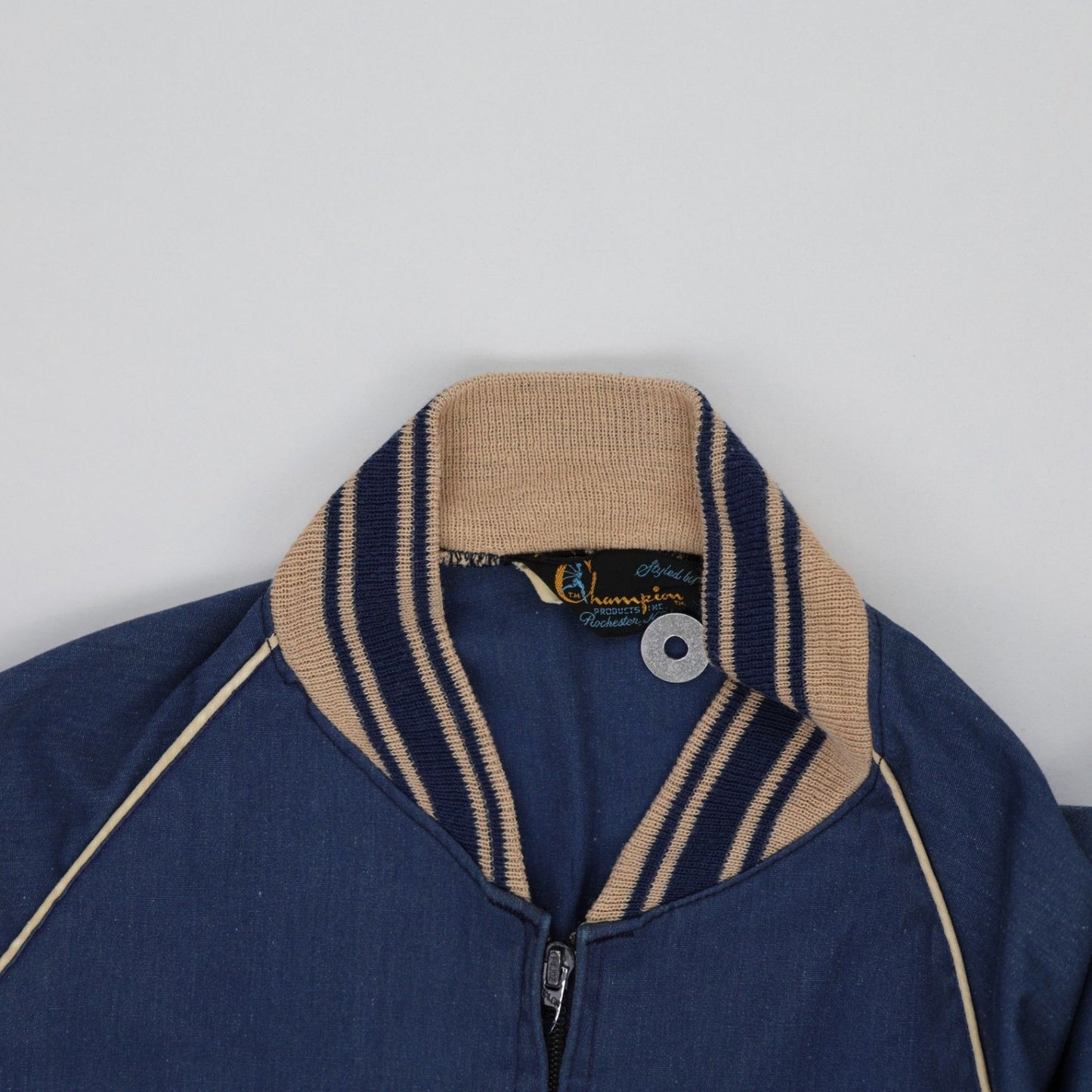Champion Vintage CSU Fresno Varsity Jacket Blue Medium Cotton Blend