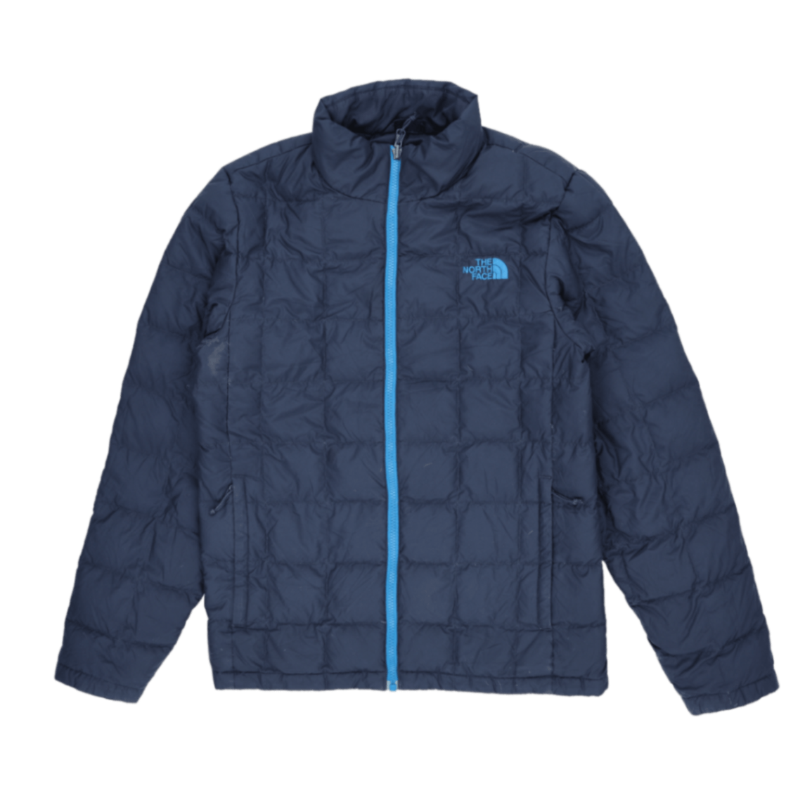 The North Face Navy Blue Puffer Jacket for Men Small Nylon Insulated Outdoor Coat