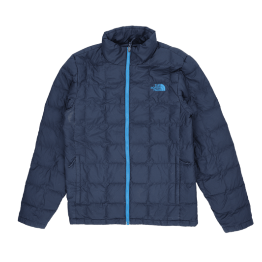 The North Face Navy Blue Puffer Jacket for Men Small Nylon Insulated Outdoor Coat