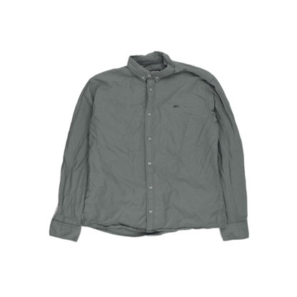 Lacoste Long Sleeve Button Down Shirt Green EU42 UK16 Large Cotton