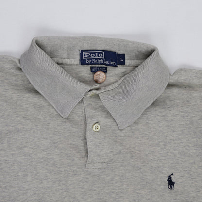 Ralph Lauren Grey Polo Shirt Mens Large Cotton Collared