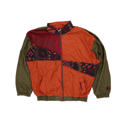 Vintage Starter Rugged Terrain Jacket Multi-Colour Large 100 Percent Nylon Outdoor Jacket Stand Collar 1990s