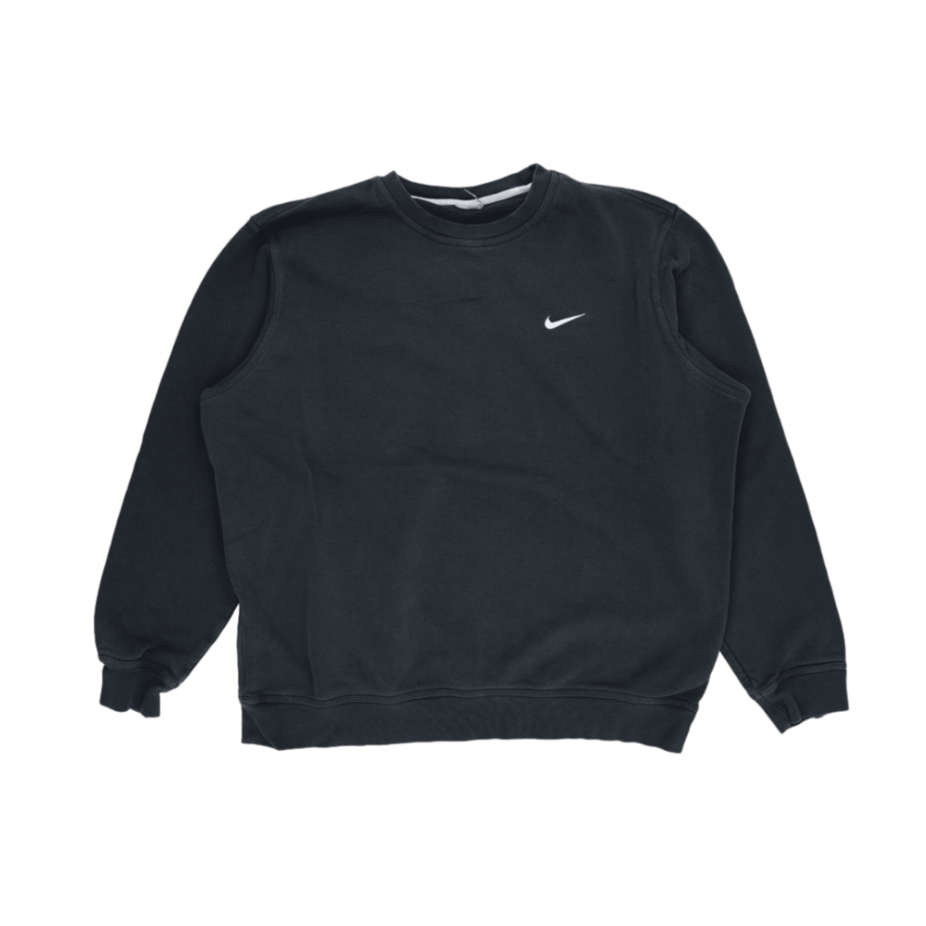Nike Black Fleece Crew Neck Sweatshirt Large Cotton Blend Mens Activewear