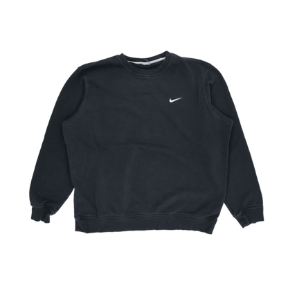 Nike Black Fleece Crew Neck Sweatshirt Large Cotton Blend Mens Activewear