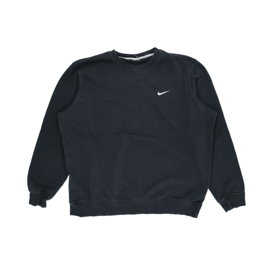 Nike Black Fleece Crew Neck Sweatshirt Large Cotton Blend Mens Activewear