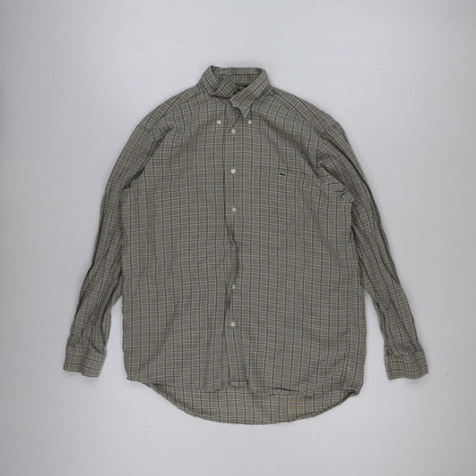 Lacoste Men's Button Down Shirt Grey Size 40 Cotton Long Sleeve