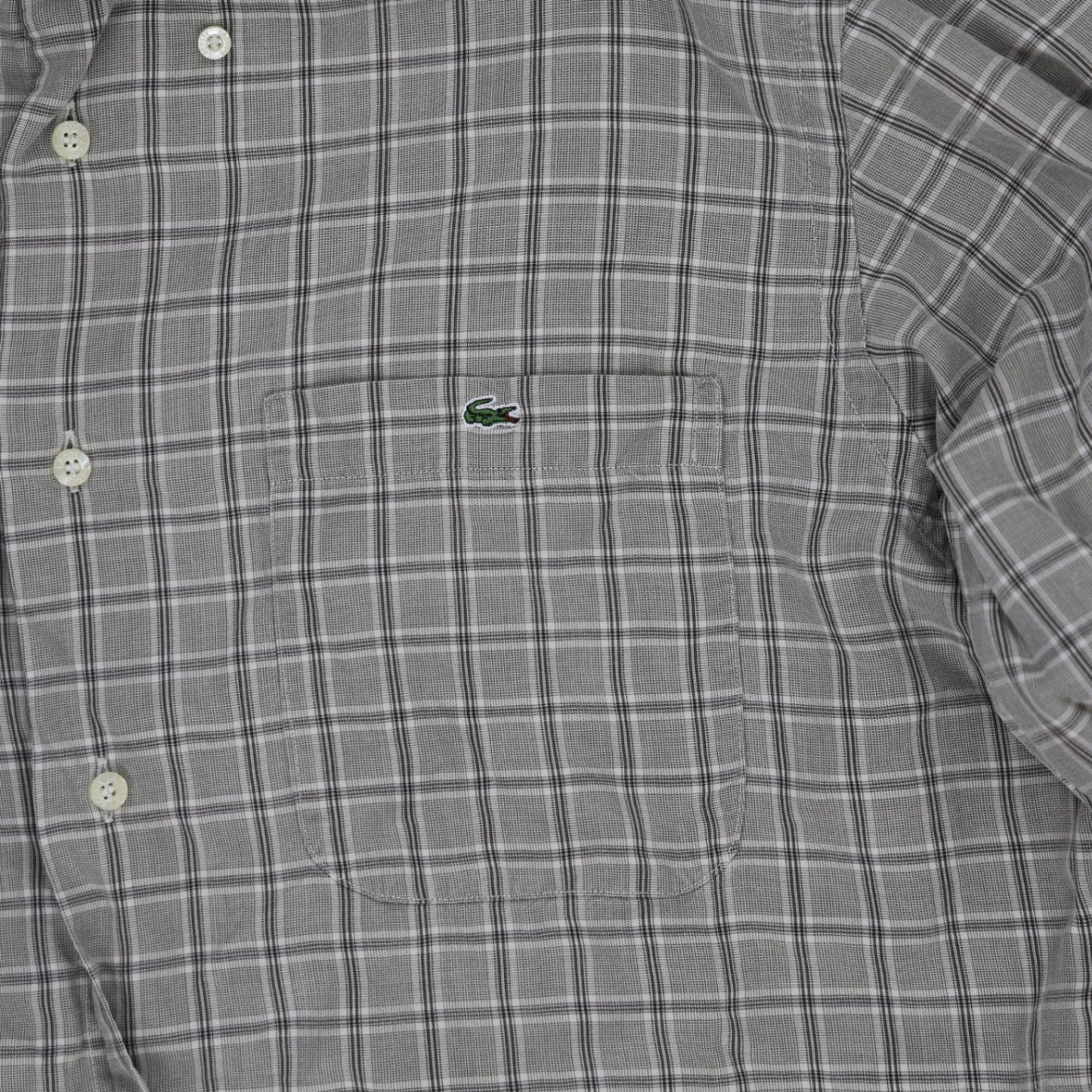 Lacoste Men's Button Down Shirt Grey Size 40 Cotton Long Sleeve