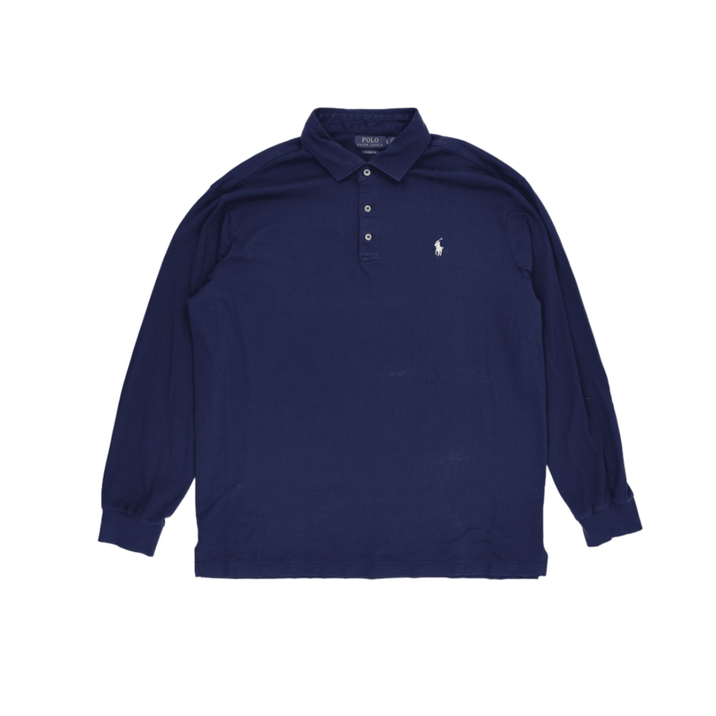 Ralph Lauren Classic Fit Polo Shirt Navy XL Cotton Long Sleeve Mens