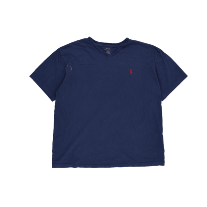Polo Ralph Lauren Men's Navy V-Neck Short Sleeve T-Shirt XL 100% Cotton