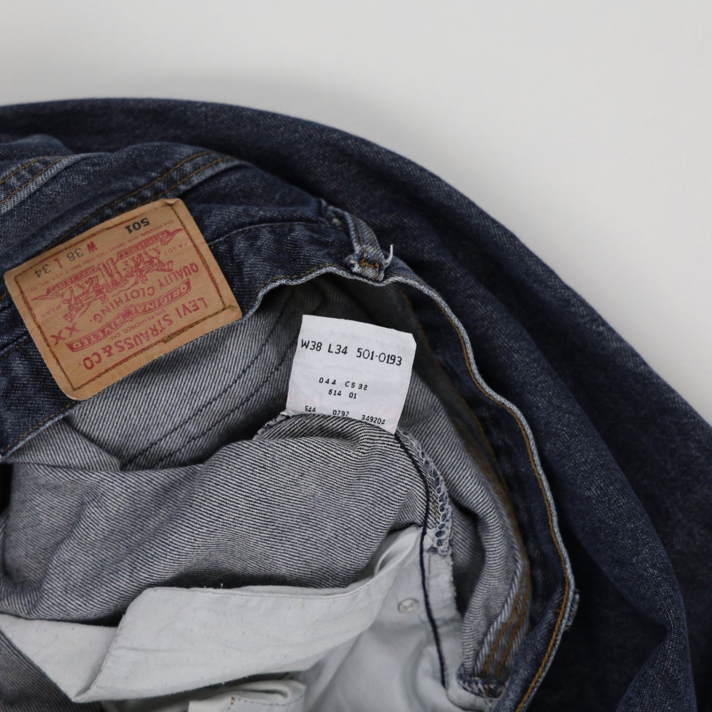 Levi's 501 Vintage Straight Fit Jeans Indigo Blue W38 L34 Cotton Denim