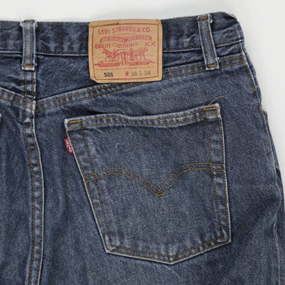 Levi's 501 Vintage Straight Fit Jeans Indigo Blue W38 L34 Cotton Denim