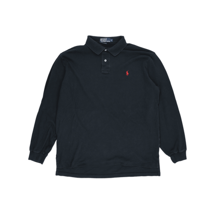 Ralph Lauren Black Long Sleeve Polo Shirt Size Large 100 Percent Cotton