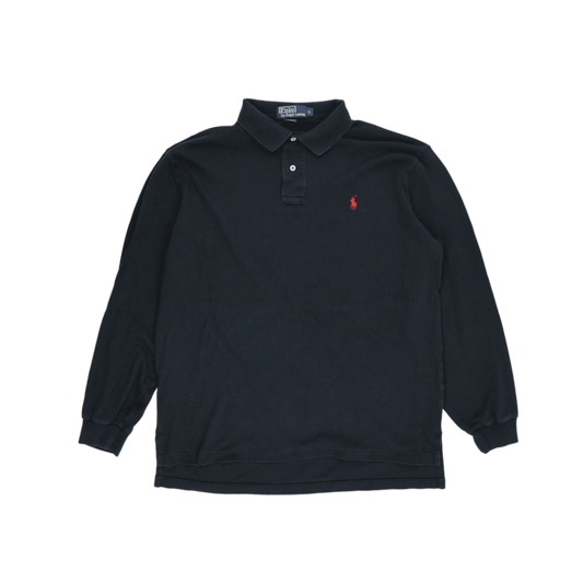 Ralph Lauren Black Long Sleeve Polo Shirt Size Large 100 Percent Cotton