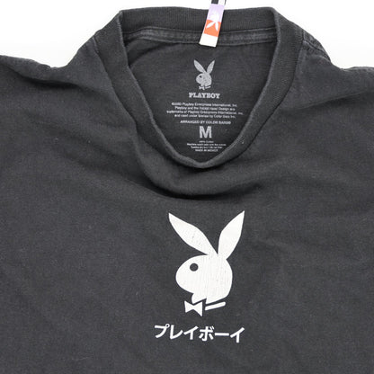 Playboy Club Tokyo Japan Black Graphic T-Shirt Mens Medium 100 Percent Cotton Crew Neck Vintage