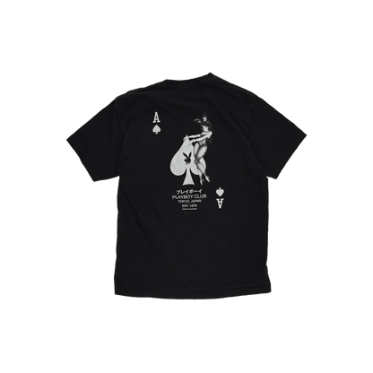 Playboy Club Tokyo Japan Black Graphic T-Shirt Mens Medium 100 Percent Cotton Crew Neck Vintage
