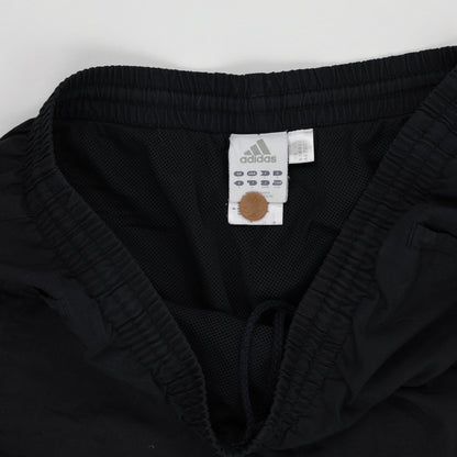adidas Black Three-Stripe Logo Shorts for Men Large 32 cm Inseam Polyester Athletic