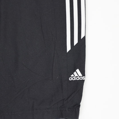 adidas Black Three-Stripe Logo Shorts for Men Large 32 cm Inseam Polyester Athletic