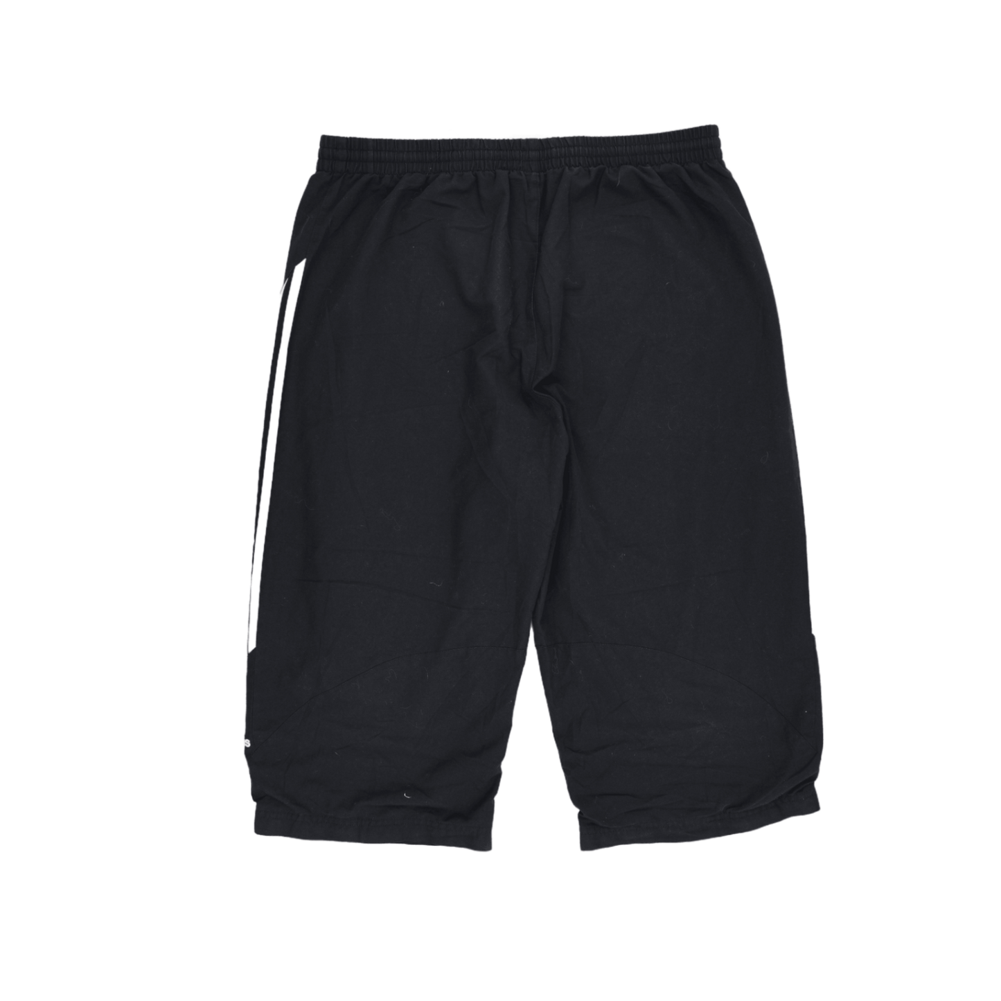 adidas Black Three-Stripe Logo Shorts for Men Large 32 cm Inseam Polyester Athletic