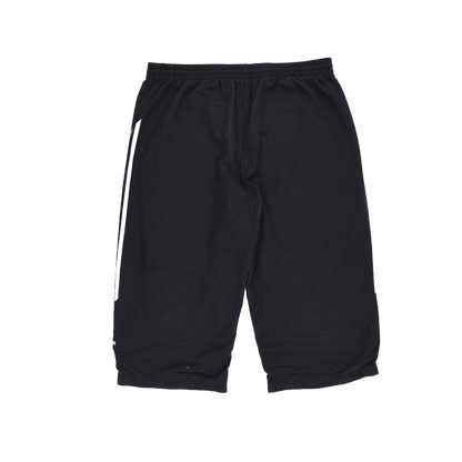 adidas Black Three-Stripe Logo Shorts for Men Large 32 cm Inseam Polyester Athletic