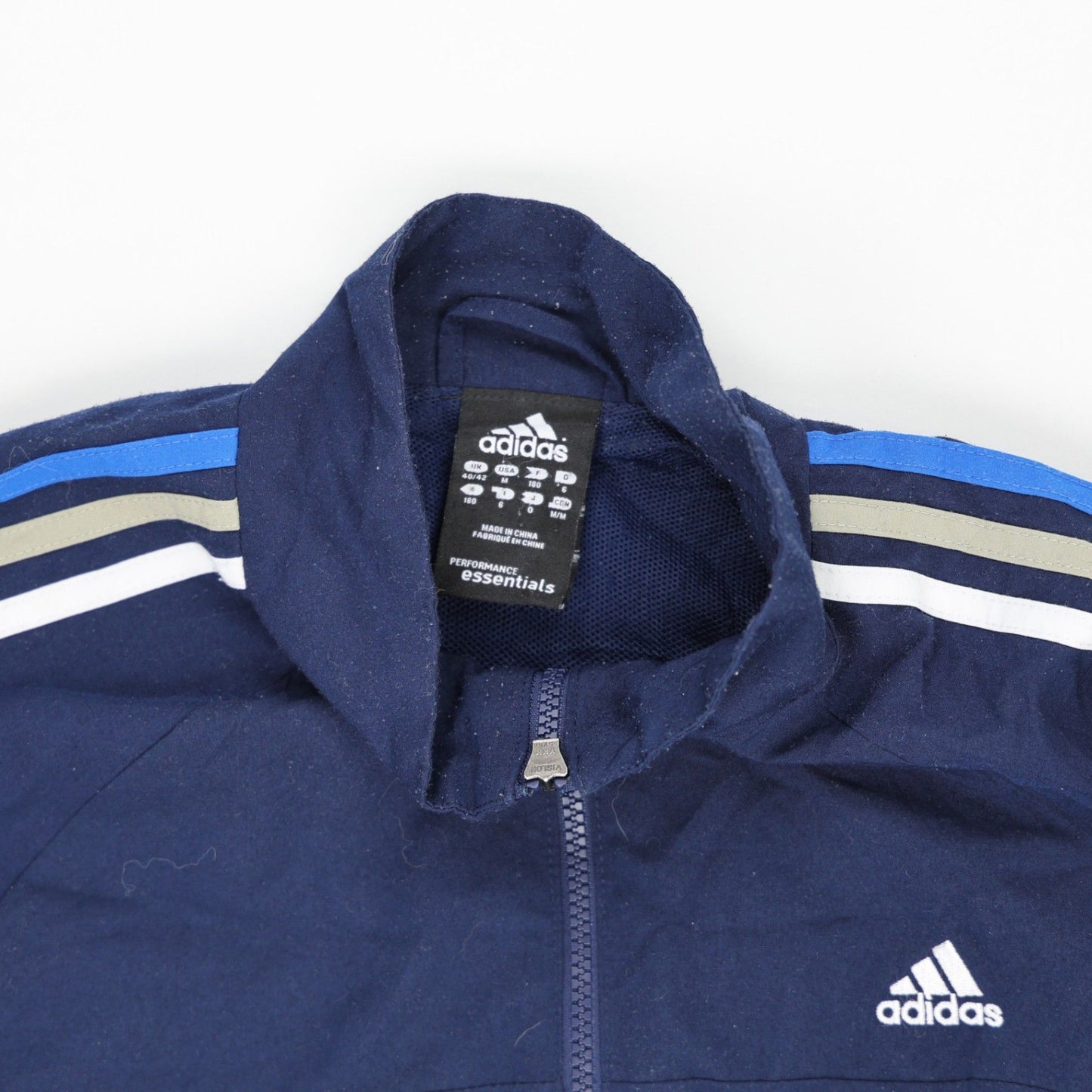 adidas Essentials Track Jacket Navy Blue Men Size M Polyester