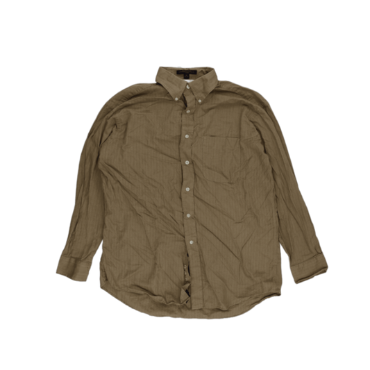 Tommy Hilfiger Vintage Beige Long Sleeve Shirt Size 16 100 Percent Cotton