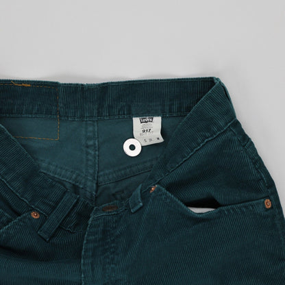 Levi's 517 Boot Cut Corduroy Jeans Teal Green Size M 27 Vintage Excellent Condition